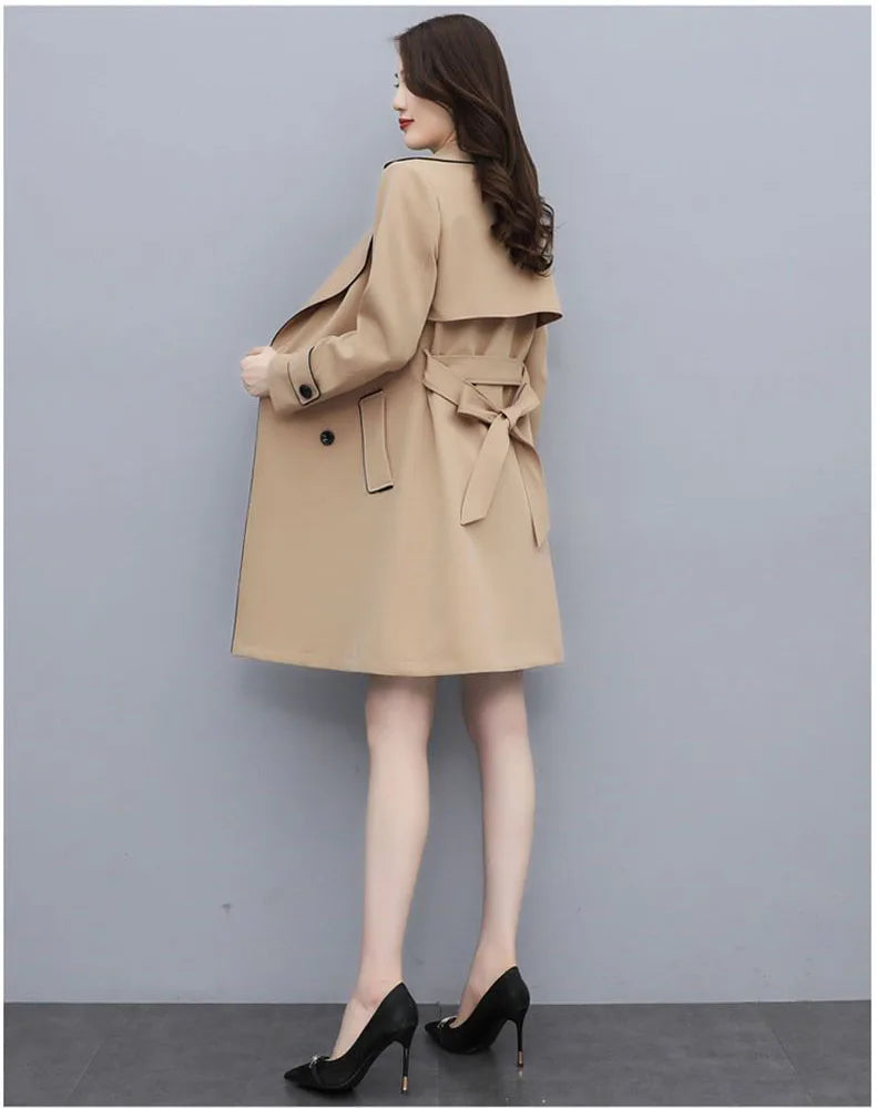 Womens Oversize Long Single Breasted Trench Coat