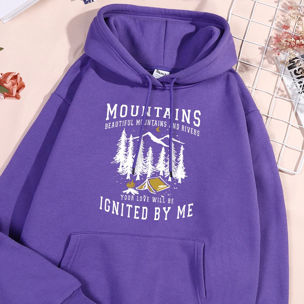 North Carolina Great Smoky Mountains Printed Cotton Hoodies