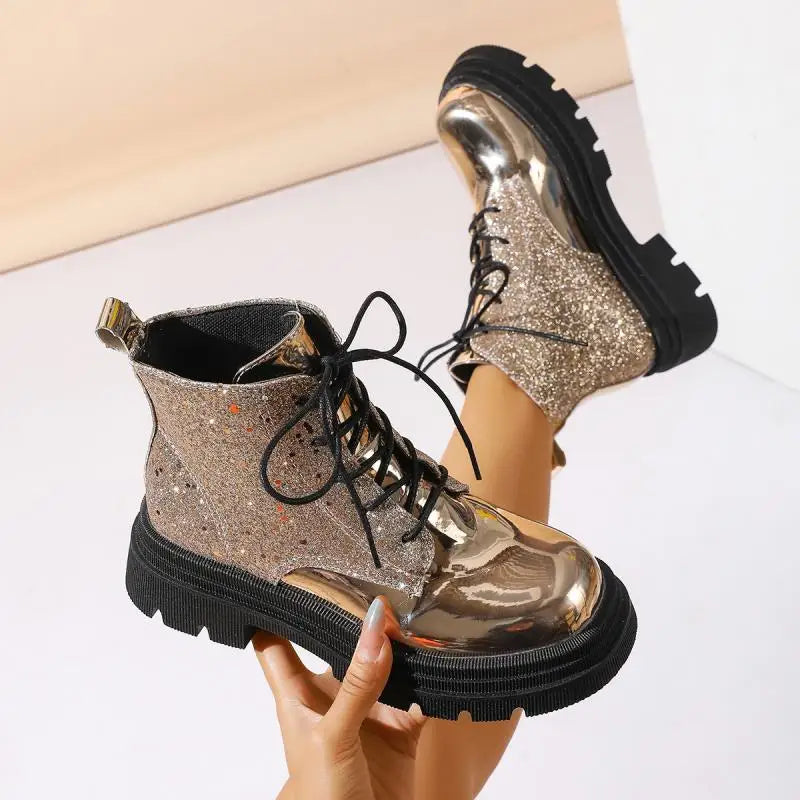 Luxury Silver Design Mid Heel Winter Women Boots