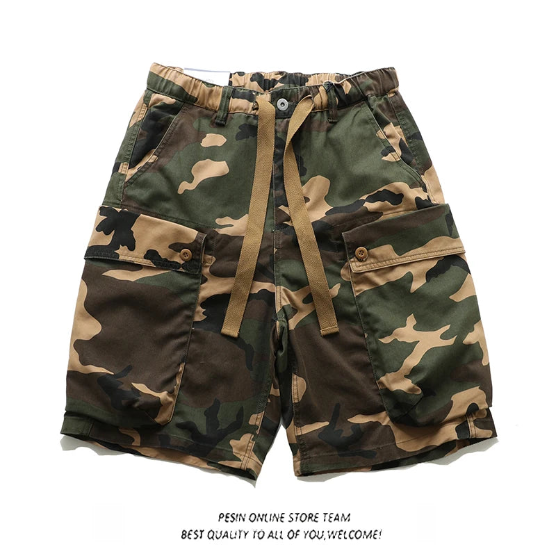 Mens Military Style Camouflage Cargo Shorts
