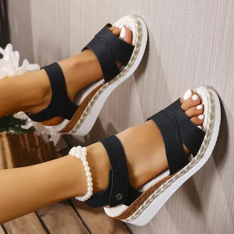 Womens Platform Heel Open Toe Summer Beach Sandals