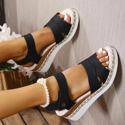 Womens Platform Heel Open Toe Summer Beach Sandals