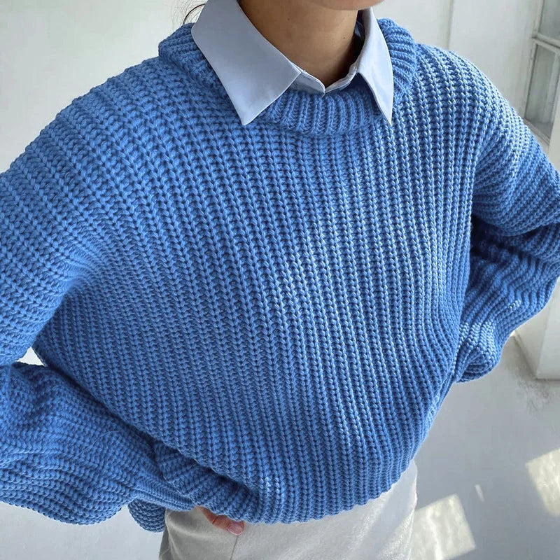 Casual O Neck Elegant Loose Sweaters
