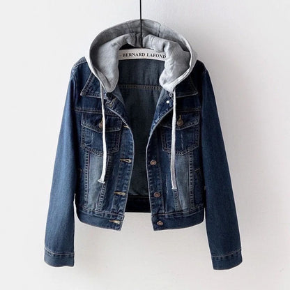 Lapel Collar Short Denim Jacket