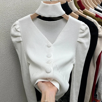 Womens French Style Off The Shoulder Red Sweater Autumn Winter Base Layer Niche Stylish Innerknit Top