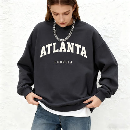 Womens Zip Up Closure Atlanta Manhattan Usa Printed Hoodies