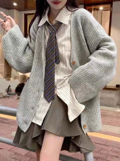 New Winter Style Casual Fall Shoulder Thick Women Men Cardigan Sweater