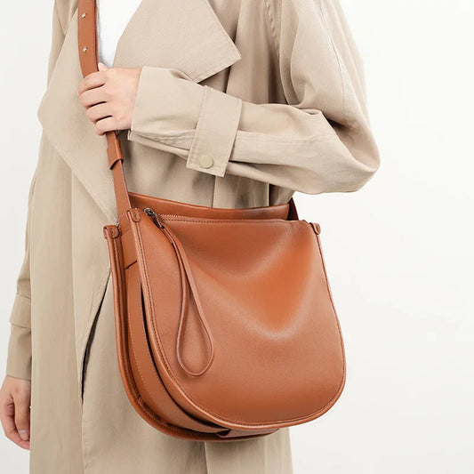 Genuine Leather High Quality Single Shoulder Zipper Tote Bags