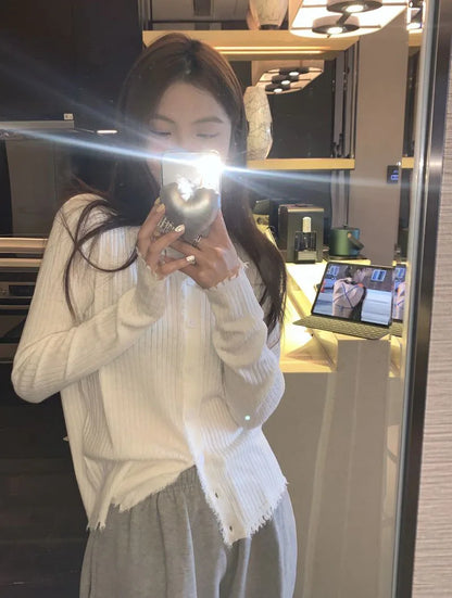 Korean Style O-Neck Knit Cardigan for Women – Autumn 2025