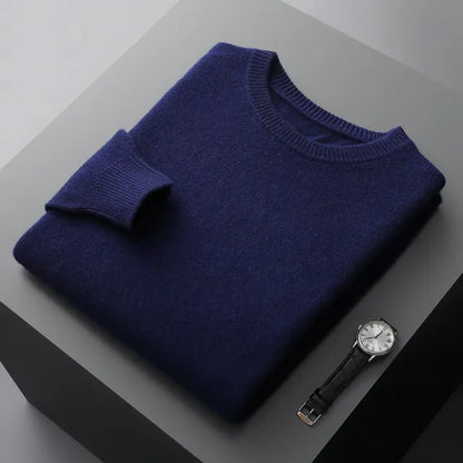 New Soft Mens Round Neck Thickened Wool Sweaters