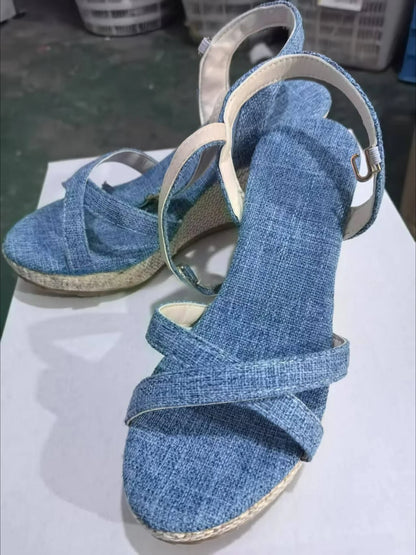 2025 Summer Wedge Platform Sandals Fashion Casual Peep Toe Beach Shoes For Women