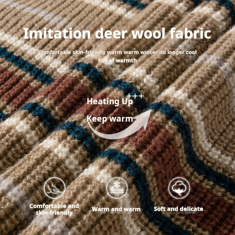 Elegant Vintage Style Knitted Striped Men S Sweaters