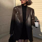 Womens Black Brown Soft PU Leather Blazer Jackets