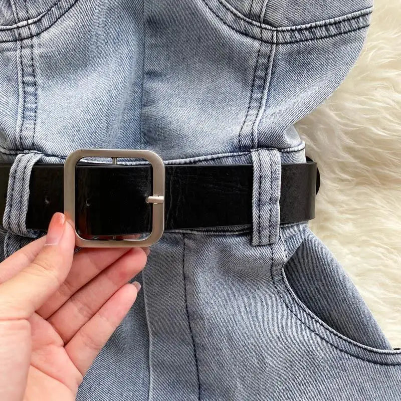 Off Shoulder Denim Romper for Women – Vintage Wide Leg Summer Jumpsuit 2026