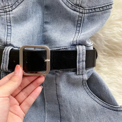 Off Shoulder Denim Romper for Women – Vintage Wide Leg Summer Jumpsuit 2026
