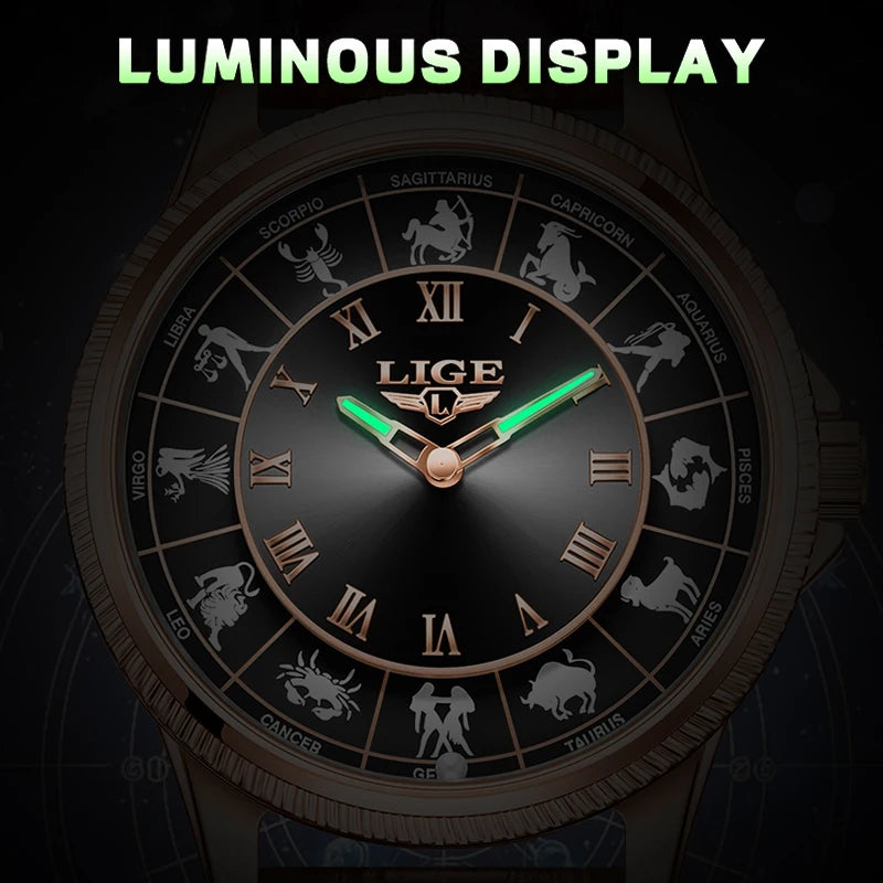 30m Water Resistance Genuine Leather Mens Luxury Quartz Watches