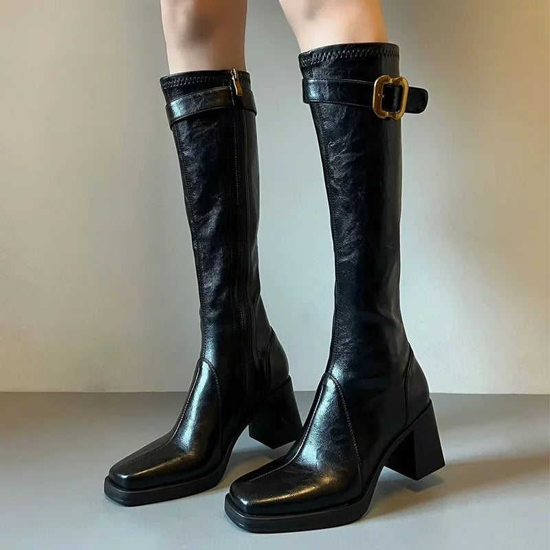 Womens Over The Knee Boots Sexy Pu Long Boots Thin High Heel Platform Shoes For Women