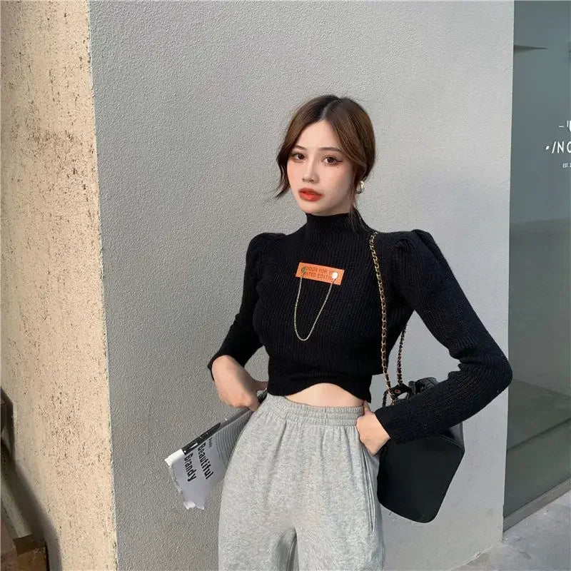 2025 Fall Winter White Knitted Sweater For Women Fashion Sweatshirt Luxury Designer Knit Pink Elegant Tops