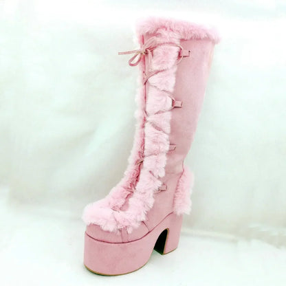 New Winter Style Warm Platform Heel Women Boots