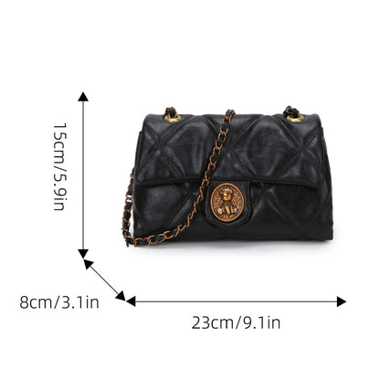 Vintage Quilted Black Chain Shoulder Bag