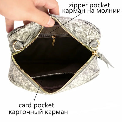 Women Pu Snake Skin Small Crossbody Bags