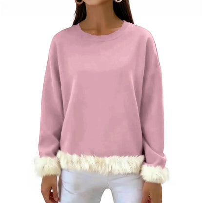 Women O Neck Casual Solid Color Sweaters