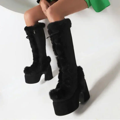 New Winter Style Warm Platform Heel Women Boots