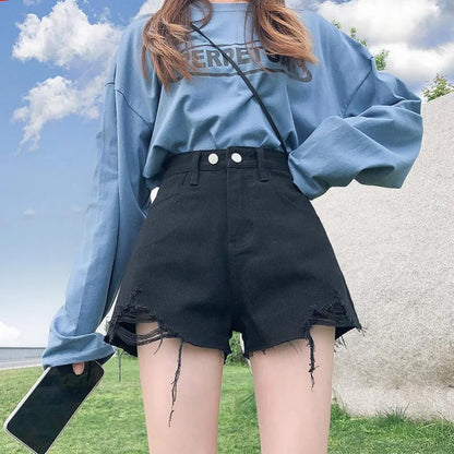 Women S Mid Waist Cargo Denim Shorts Sexy Stretchy Summer Hot Pants