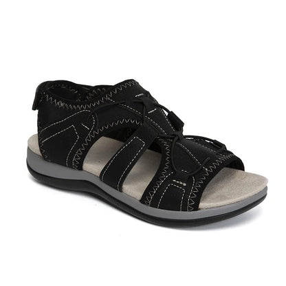 Santorini Exploring Vibes - Comfortable Black Sporty Summer Sandals