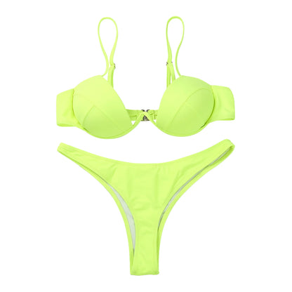 Classic Black V-Wire Push-Up Bikini Aesthetic