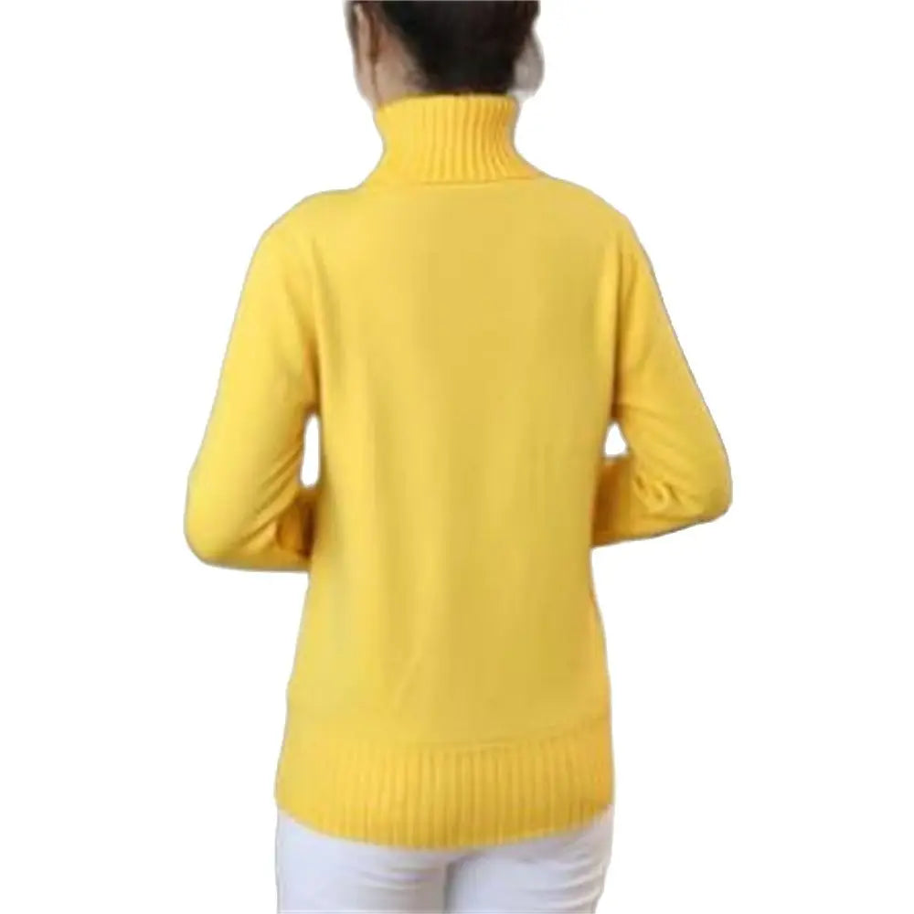 Womens Turtleneck Slim Soft Knit Sweater