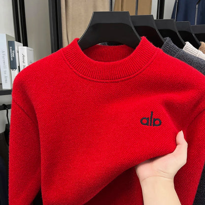 New Soft Mens Round Neck Thickened Wool Sweaters