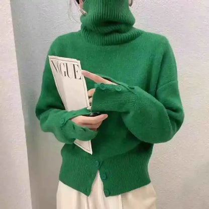 Cozy Black Turtleneck Sweater for Winter City Dates