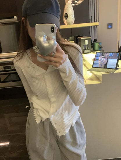 Korean Style O-Neck Knit Cardigan for Women – Autumn 2025