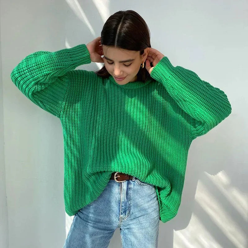 Casual O Neck Elegant Loose Sweaters