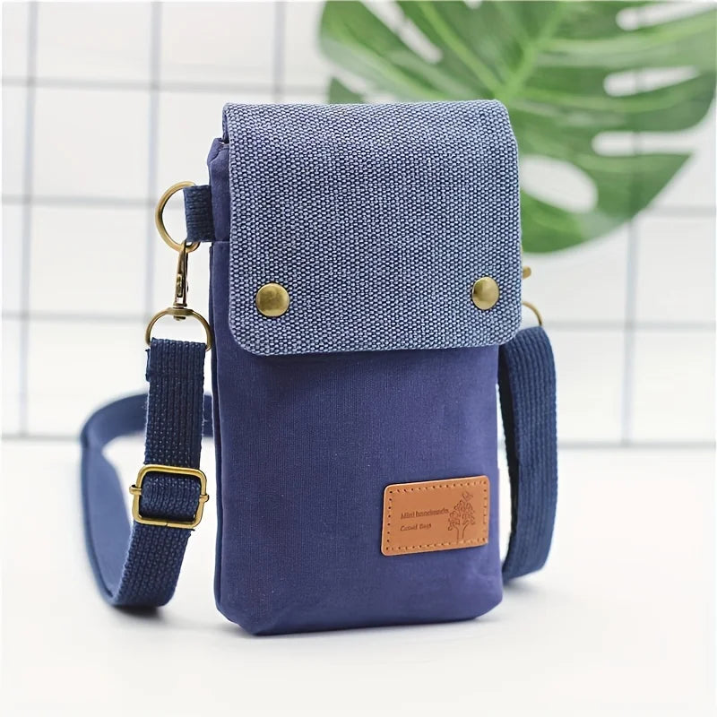 Sage Green Canvas Mini Phone Bag