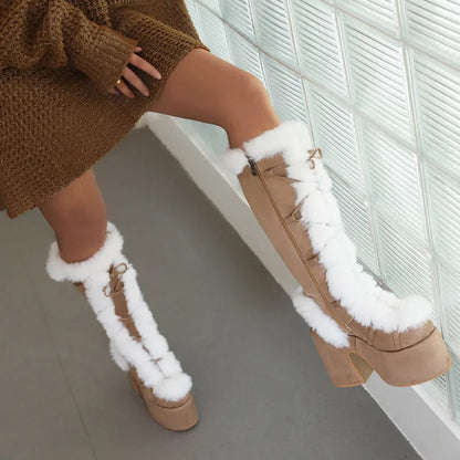 New Winter Style Warm Platform Heel Women Boots