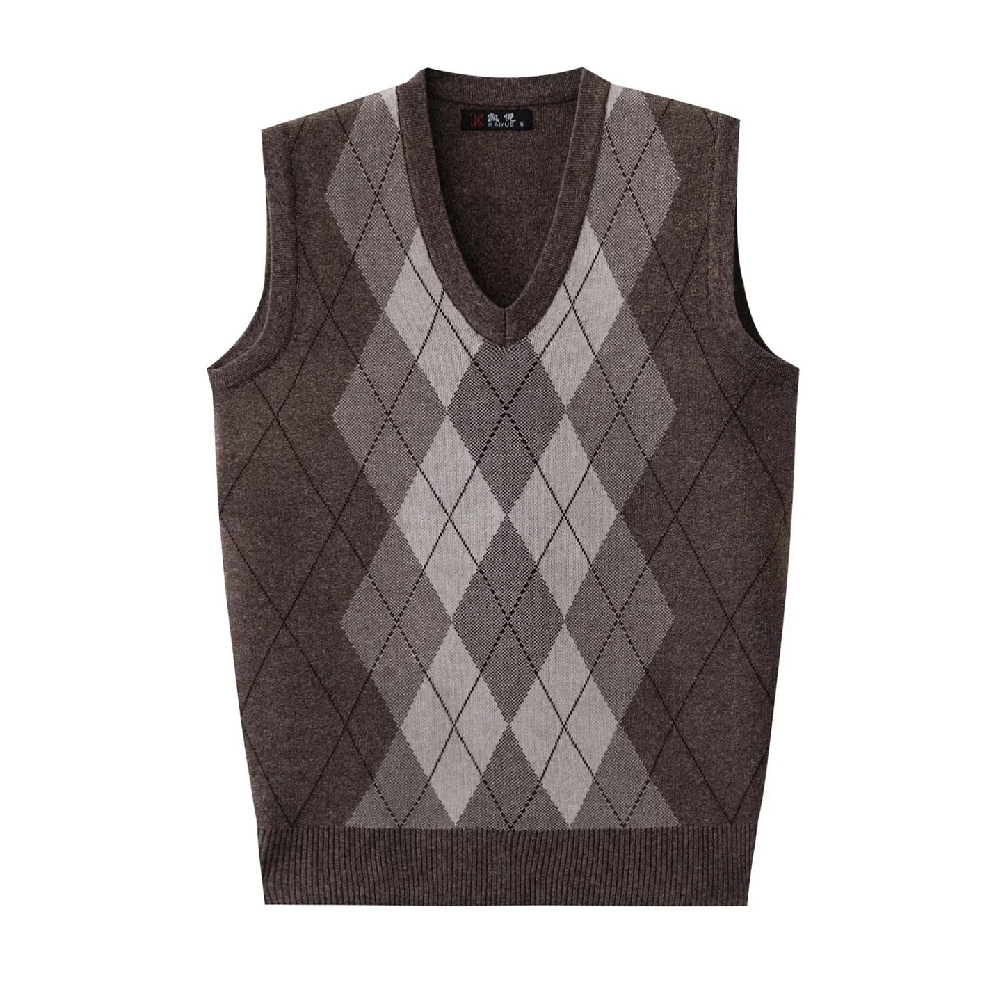 Argyle Basic Solid Color O Neck Long Sleeve Knitted Men S Sweaters