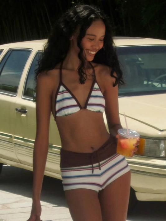 Sexy Striped Bikini Womens Beach Swimsuit Stylish Lingerie Inspired Swimwear For Summer