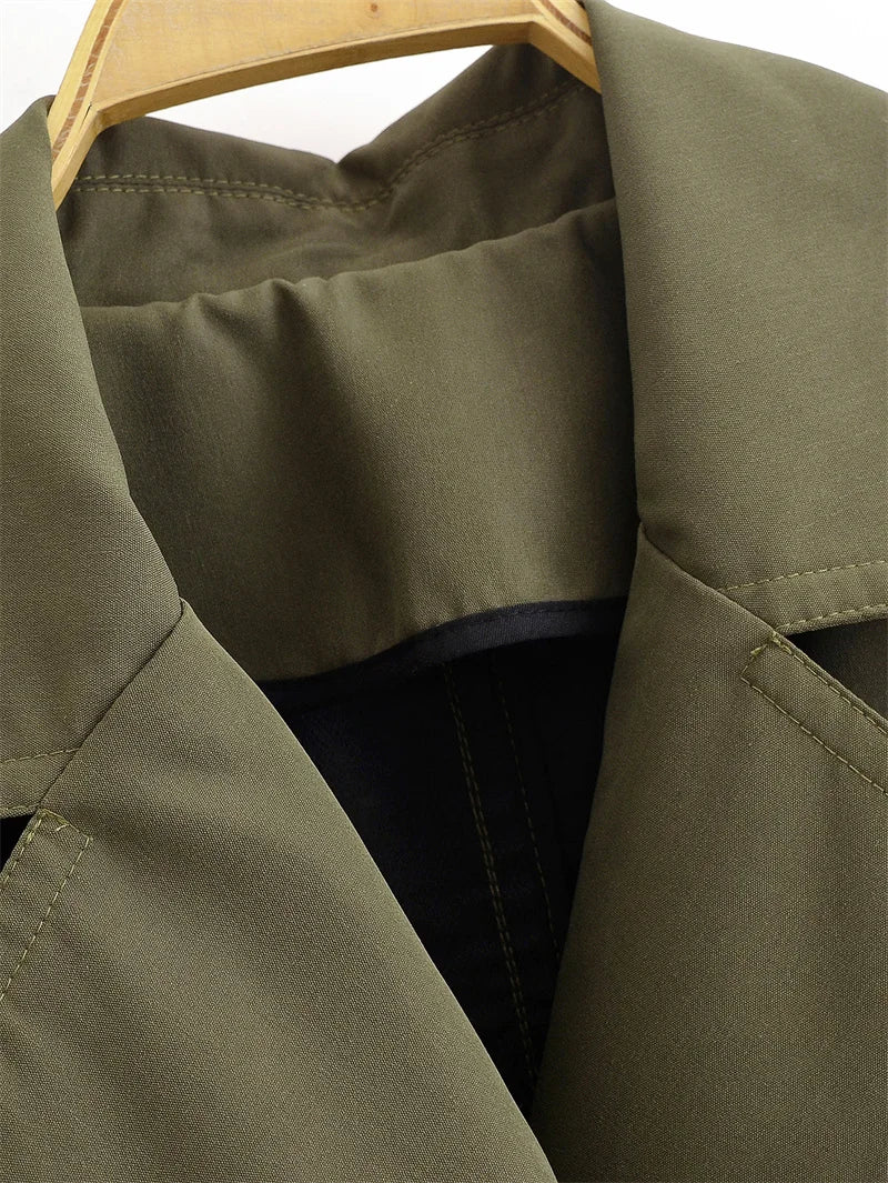 Long Belted Women Trench Coat