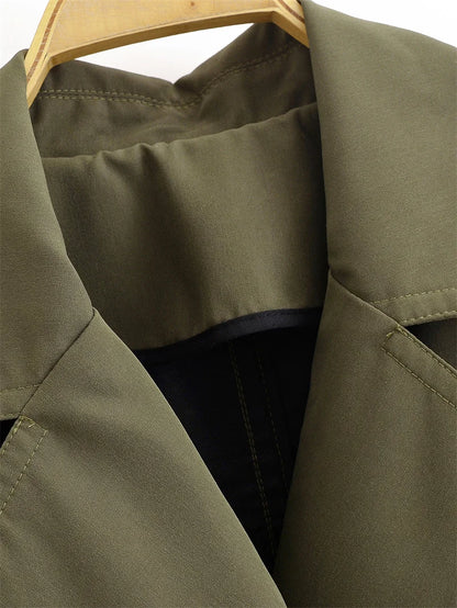 Long Belted Women Trench Coat