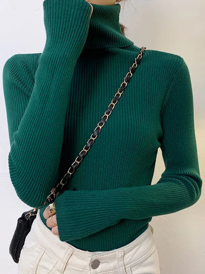 Womens Soft Long Sleeve Turtleneck Sweaters