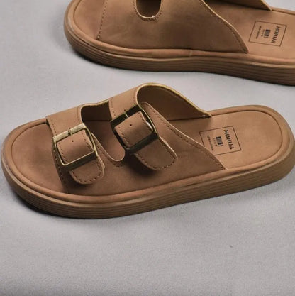 Luxury Cork Flat Slippers for Women – Summer Beach Sandals