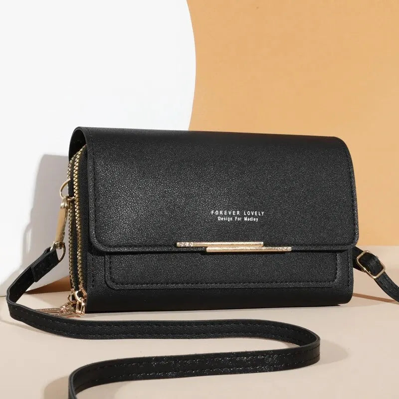 Womens Large Capacity Wallet Shoulder Bag Korean Style Multi Card Handbag