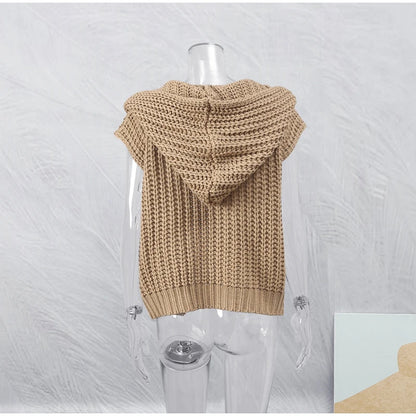 2024 Women's Hooded Sleeveless Knit Vest