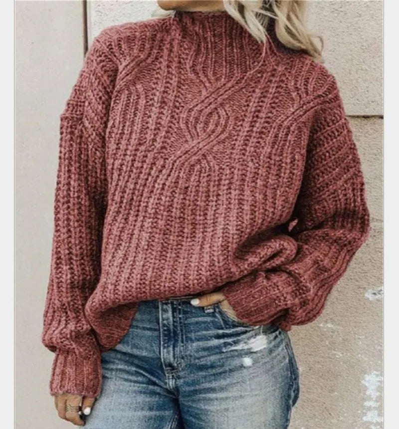 Twisted Belted Long Women Sweaters