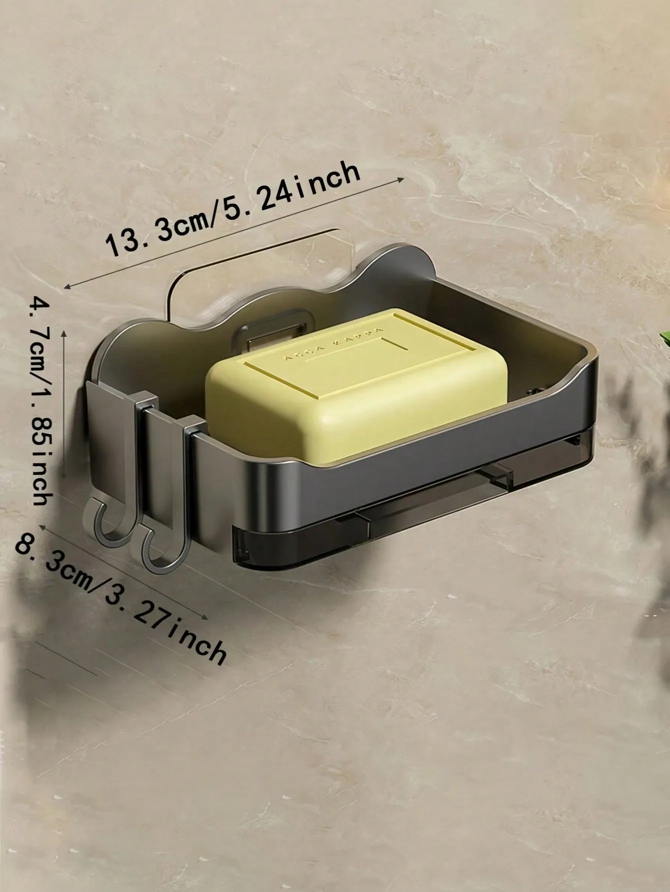 No Drilling Wall Mounted Double Layer Soap Sponge Holder