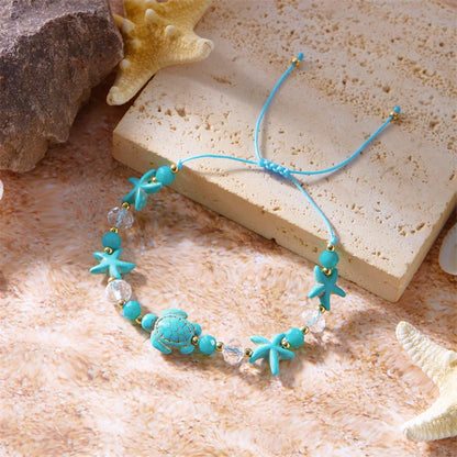 Greek Island Vibes - Turquoise Turtle & Starfish Summer Bracelet