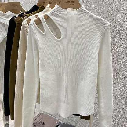 Women Turtleneck Open Shoulder Sweaters