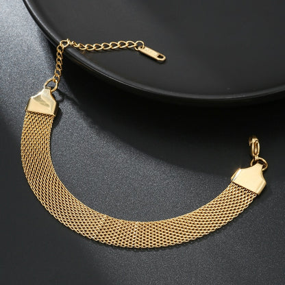 Womens Stainless Steel Gold Silver Link Bracelet